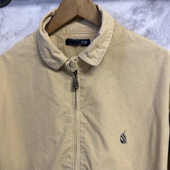 Vintage Nautica Jacket Mens Large 27x27 Beige Full Zip Collared - Picture 3 of 16